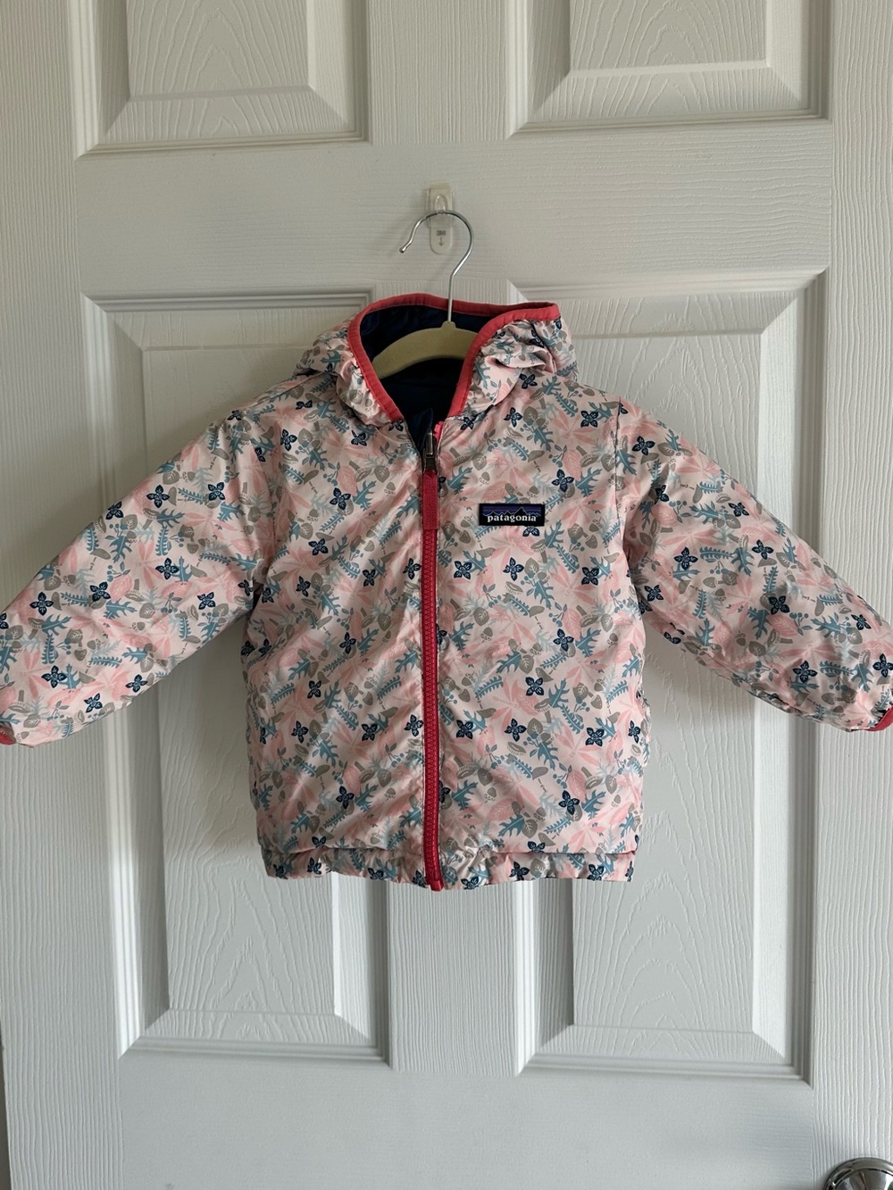 Patagonia Baby Pink Floral Puffer Jacket 12-24 months